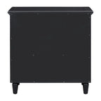Mid-Century Modern Nightstand, Wooden Lockers with Metal Handle 3 Drawers, Entry Side Table with Solid Wood Legs