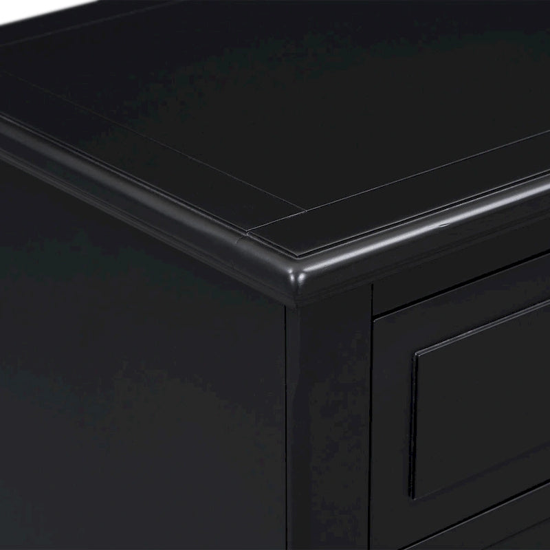 Mid-Century Modern Nightstand, Wooden Lockers with Metal Handle 3 Drawers, Entry Side Table with Solid Wood Legs