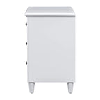 Mid-Century Modern Nightstand, Wooden Lockers with Metal Handle 3 Drawers, Entry Side Table with Solid Wood Legs