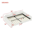 Full size Upholstered Daybed with Cloud-Shaped Backrest