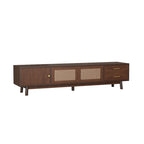 Mid-Century Modern TV Stand for 80 TV, Entertainment Center with Storage Media Console Table with 2 Drawers