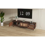 Mid-Century Modern TV Stand for 80 TV, Entertainment Center with Storage Media Console Table with 2 Drawers