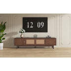 Mid-Century Modern TV Stand for 80 TV, Entertainment Center with Storage Media Console Table with 2 Drawers