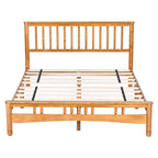Oak Elegant Style Queen Size Wooden Platform Bed with Headboard for Bedroom