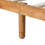 Oak Elegant Style Queen Size Wooden Platform Bed with Headboard for Bedroom