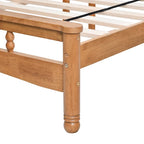 Oak Elegant Style Queen Size Wooden Platform Bed with Headboard for Bedroom