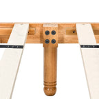 Oak Elegant Style Queen Size Wooden Platform Bed with Headboard for Bedroom