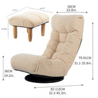 Upholstered Armless Recliner Set with Ottoman and Adjustable Headrest