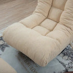 Upholstered Armless Recliner Set with Ottoman and Adjustable Headrest