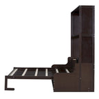 Espresso Queen Size Multi-function Murphy Bed with Cushion