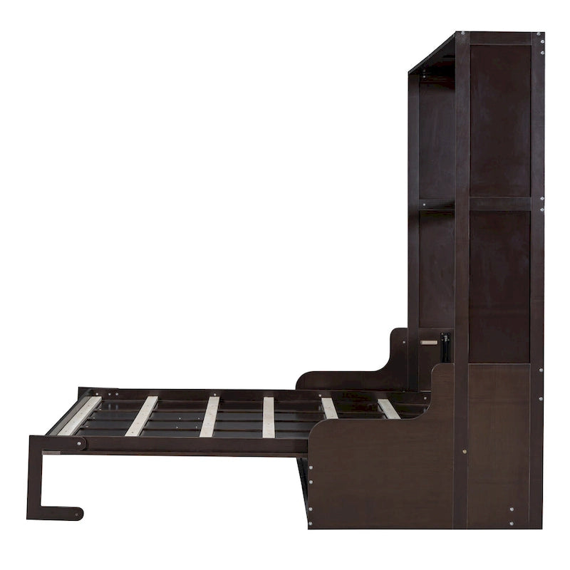 Espresso Queen Size Multi-function Murphy Bed with Cushion