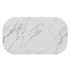 7-Piece Metal Frame Dining Table Set with Half-Round Table & 6 Chairs