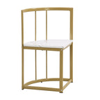 7-Piece Metal Frame Dining Table Set with Half-Round Table & 6 Chairs