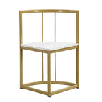 7-Piece Metal Frame Dining Table Set with Half-Round Table & 6 Chairs