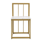 7-Piece Metal Frame Dining Table Set with Half-Round Table & 6 Chairs