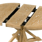 Retro 5-Piece Wooden Dining Table Set with Extendable Round Table & 4 Chairs