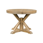 Retro 5-Piece Wooden Dining Table Set with Extendable Round Table & 4 Chairs