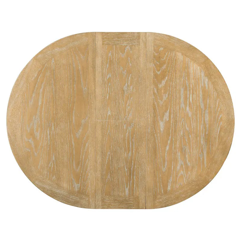 Retro 5-Piece Wooden Dining Table Set with Extendable Round Table & 4 Chairs