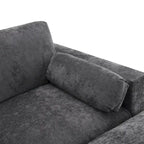 86.5 Chenille Modular Sofa with Storage Pockets, Movable Ottomans
