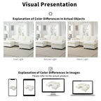 86.5 Chenille Modular Sofa with Storage Pockets, Movable Ottomans