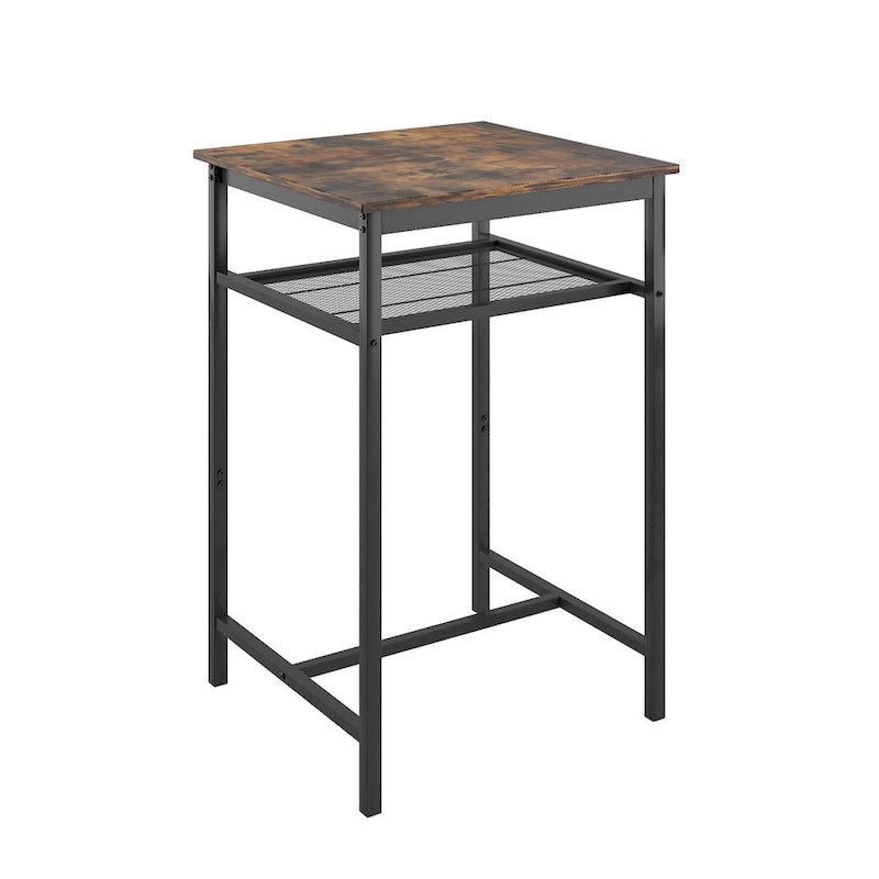 Modern Style 3-Piece Dining Set with Square Table, Partition and 2 Bar Stools