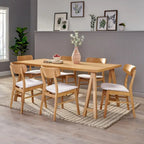 Exquisite medieval-modern style seven-piece dining room furniture set