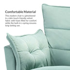 Modern velvet-cushioned armchairs with gold-tone metal legs, two-piece set.