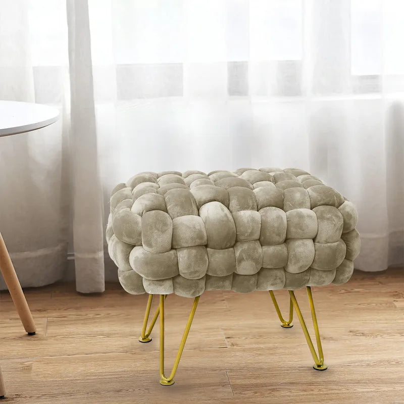 Velvet Pouf Stool 27x20x20