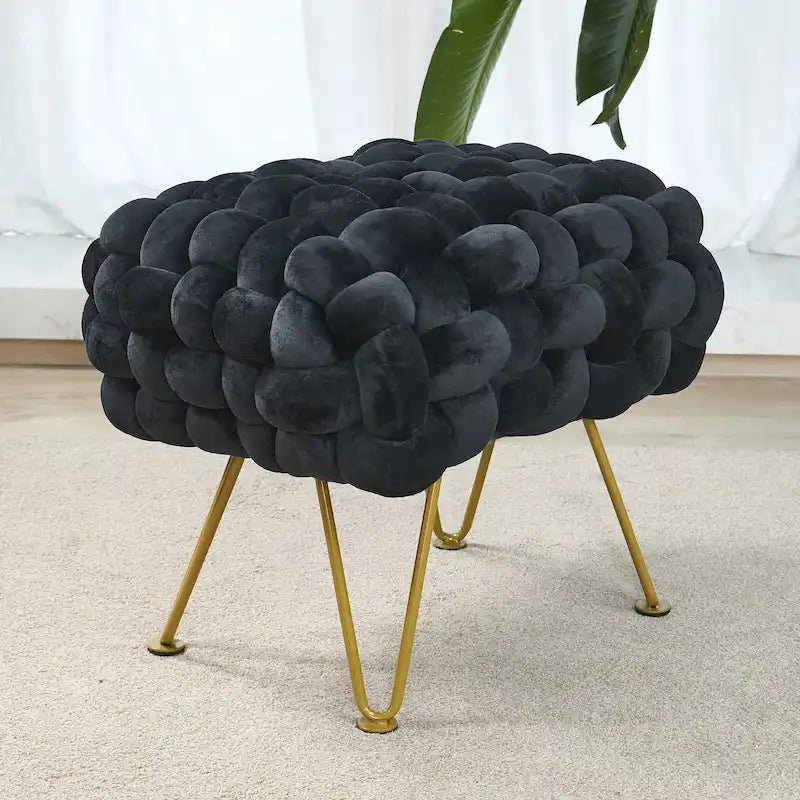 Velvet Pouf Stool 27x20x20