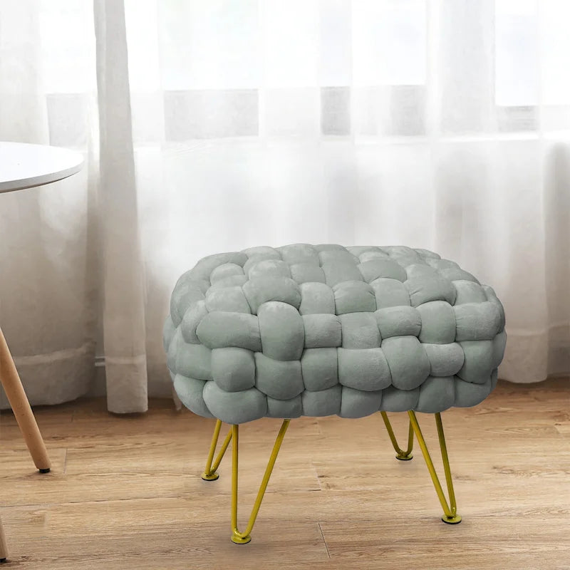 Velvet Pouf Stool 27x20x20