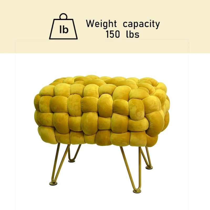 Velvet Pouf Stool 27x20x20