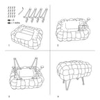 Velvet Pouf Stool 27x20x20