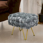 Velvet Pouf Stool 27x20x20