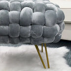 Velvet Pouf Stool 27x20x20
