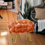 Velvet Pouf Stool 27x20x20