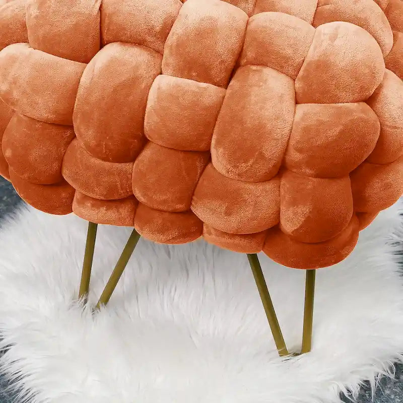 Velvet Pouf Stool 27x20x20