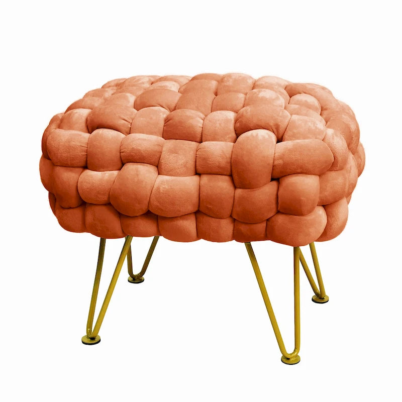 Velvet Pouf Stool 27x20x20