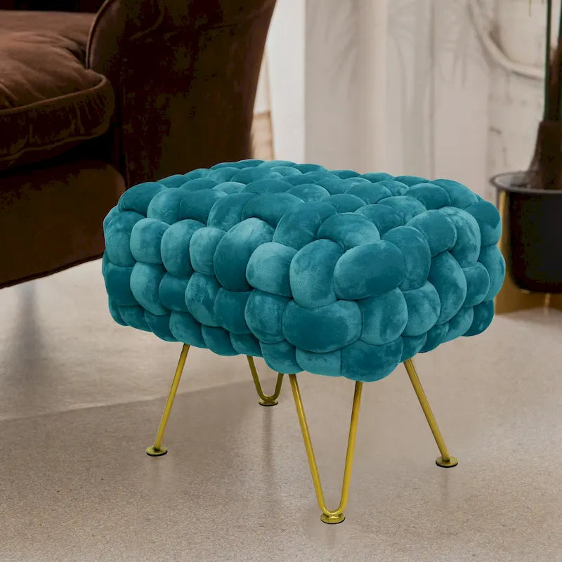 Velvet Pouf Stool 27x20x20