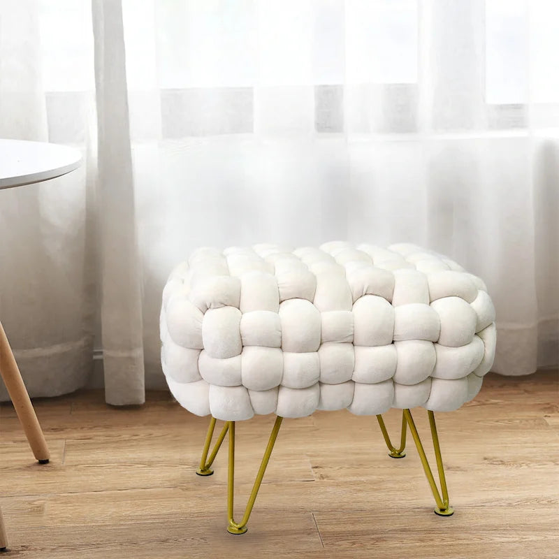 Velvet Pouf Stool 27x20x20