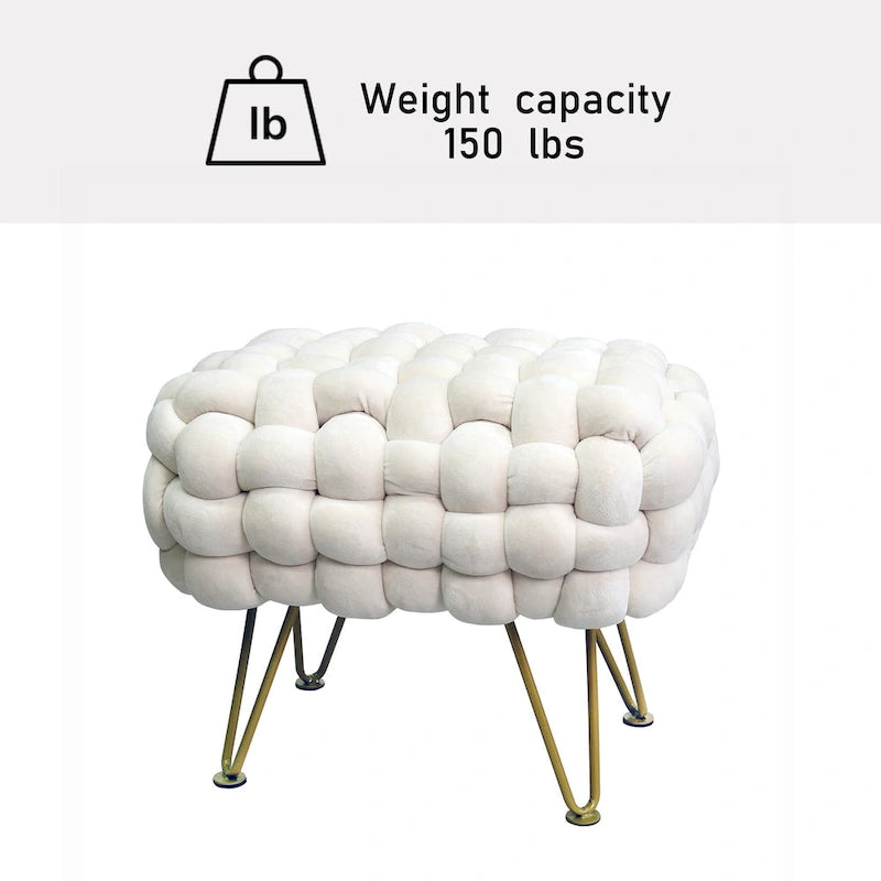 Velvet Pouf Stool 27x20x20