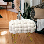 Velvet Pouf Stool 27x20x20