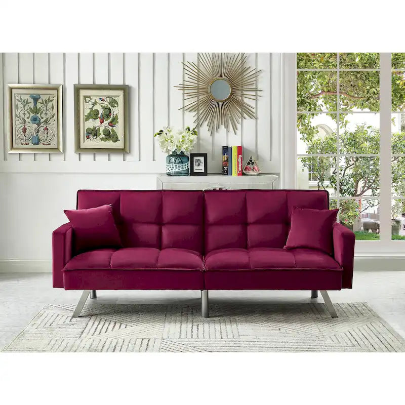 Velvet Sleeper Sofa Bed - 7 Colors - Convertible Couch for Living Room