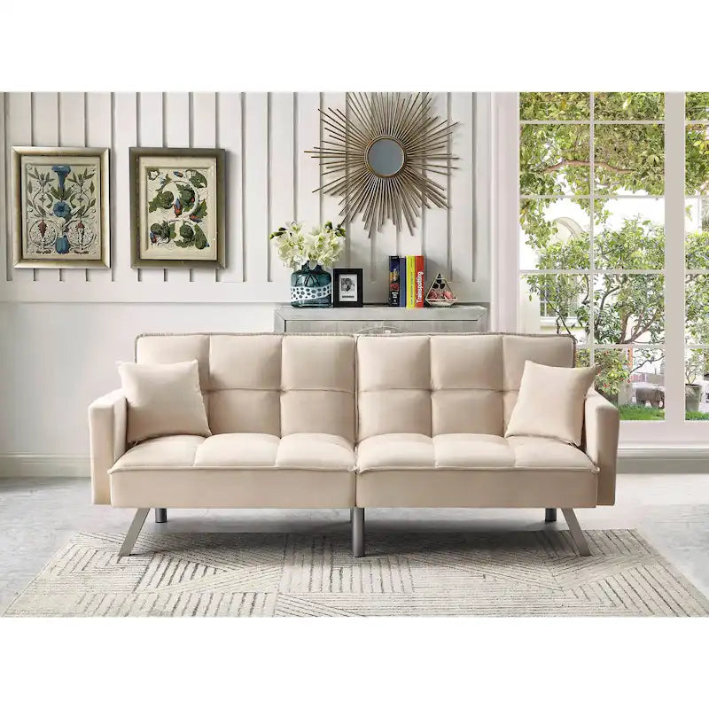 Velvet Sleeper Sofa Bed - 7 Colors - Convertible Couch for Living Room