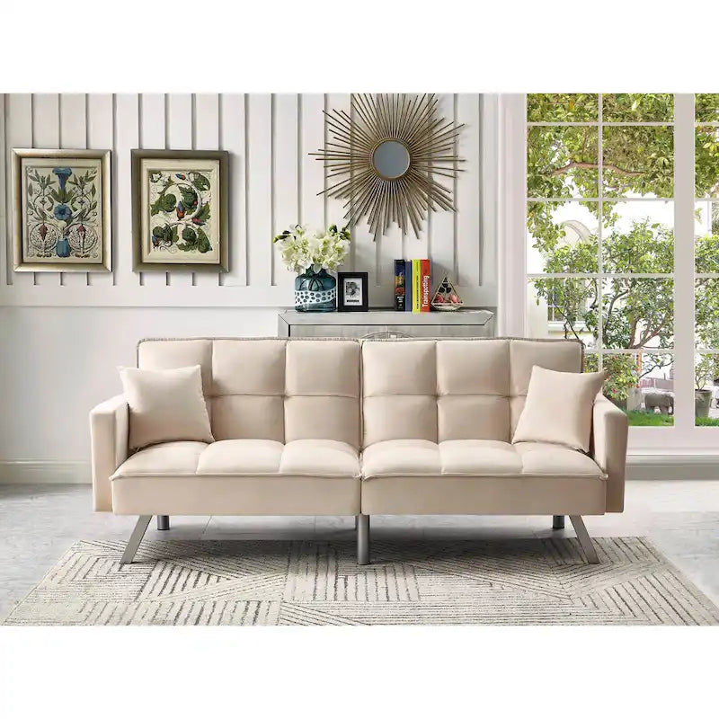 Velvet Sleeper Sofa Bed - 7 Colors - Convertible Couch for Living Room