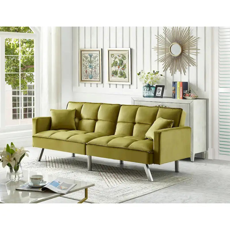 Velvet Sleeper Sofa Bed - 7 Colors - Convertible Couch for Living Room