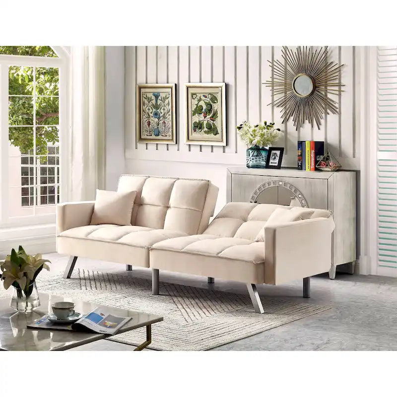 Velvet Sleeper Sofa Bed - 7 Colors - Convertible Couch for Living Room