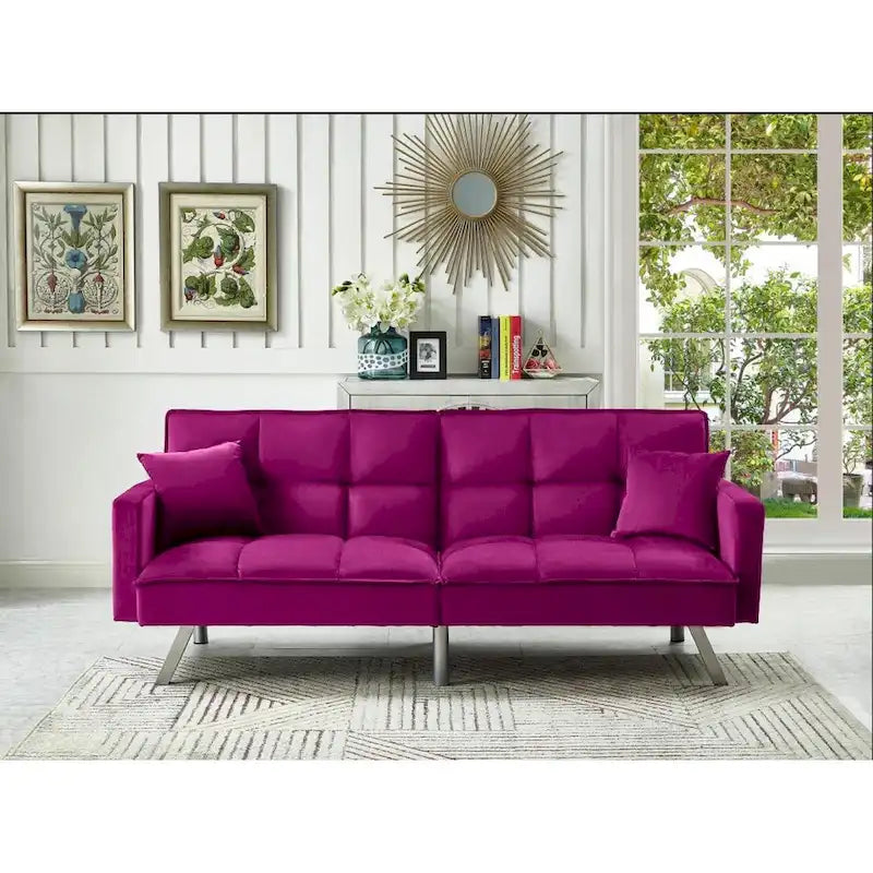 Velvet Sleeper Sofa Bed - 7 Colors - Convertible Couch for Living Room
