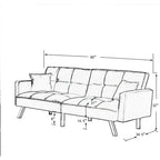 Velvet Sleeper Sofa Bed - 7 Colors - Convertible Couch for Living Room