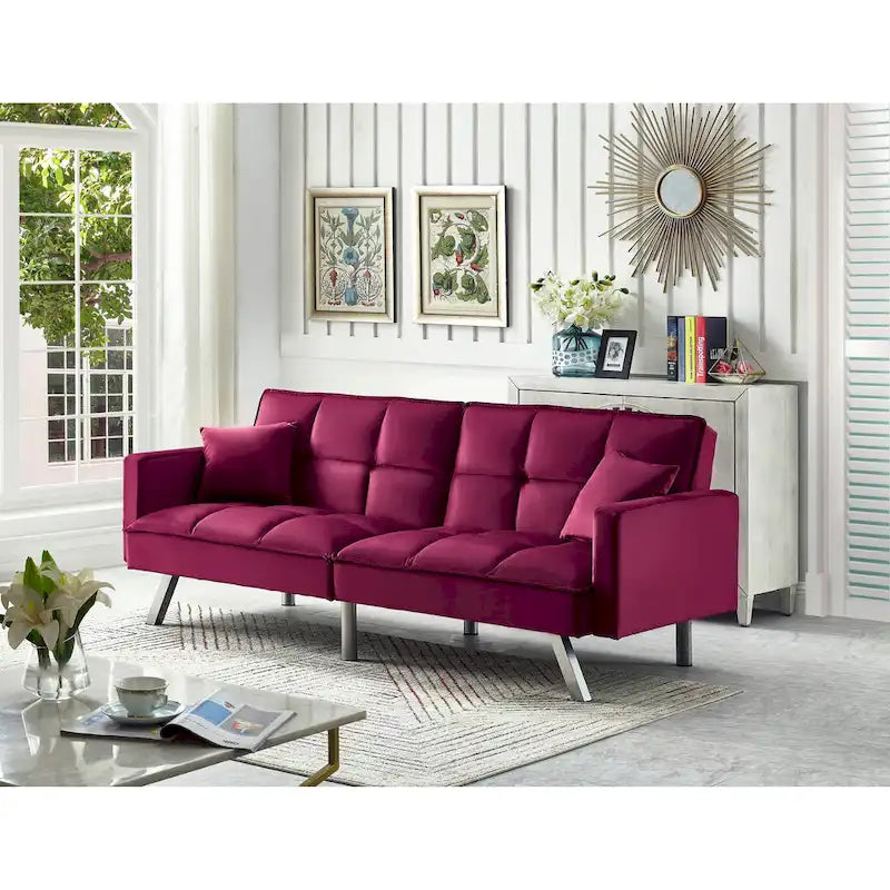Velvet Sleeper Sofa Bed - 7 Colors - Convertible Couch for Living Room