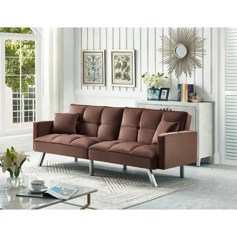Velvet Sleeper Sofa Bed - 7 Colors - Convertible Couch for Living Room